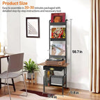 Supporto per giradischi con contenitore per vinili - 13.8 L x 11.8 W x 56.7 H