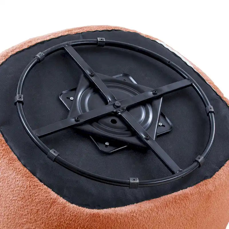 Poltrona a botte girevole a 360° rivestita in tessuto moderna arancione 34.6 con struttura in legno massello