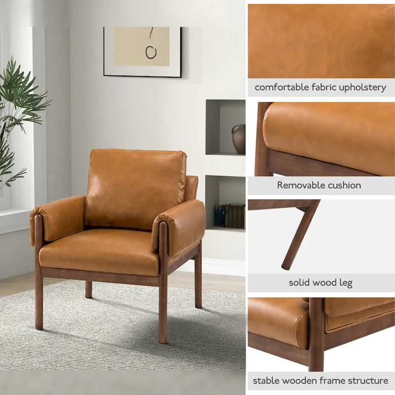 Poltrona da salotto Tiago Comfy Glossy con base in legno massello, set da 2