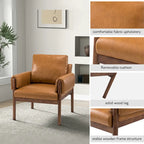 Poltrona da salotto Tiago Comfy Glossy con base in legno massello, set da 2