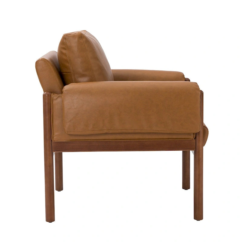 Poltrona da salotto Tiago Comfy Glossy con base in legno massello, set da 2