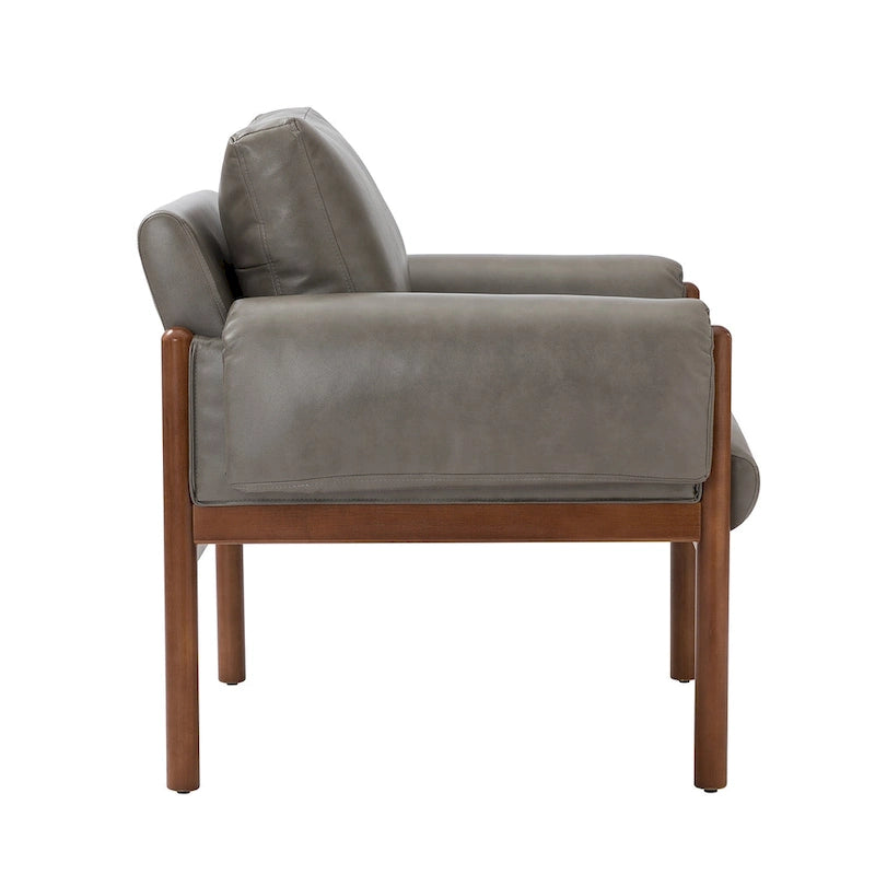 Poltrona da salotto Tiago Comfy Glossy con base in legno massello, set da 2