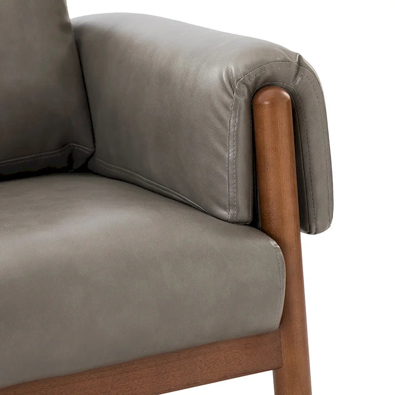 Poltrona da salotto Tiago Comfy Glossy con base in legno massello, set da 2