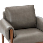 Poltrona da salotto Tiago Comfy Glossy con base in legno massello, set da 2