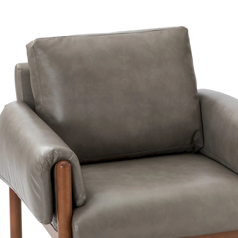 Poltrona da salotto Tiago Comfy Glossy con base in legno massello, set da 2