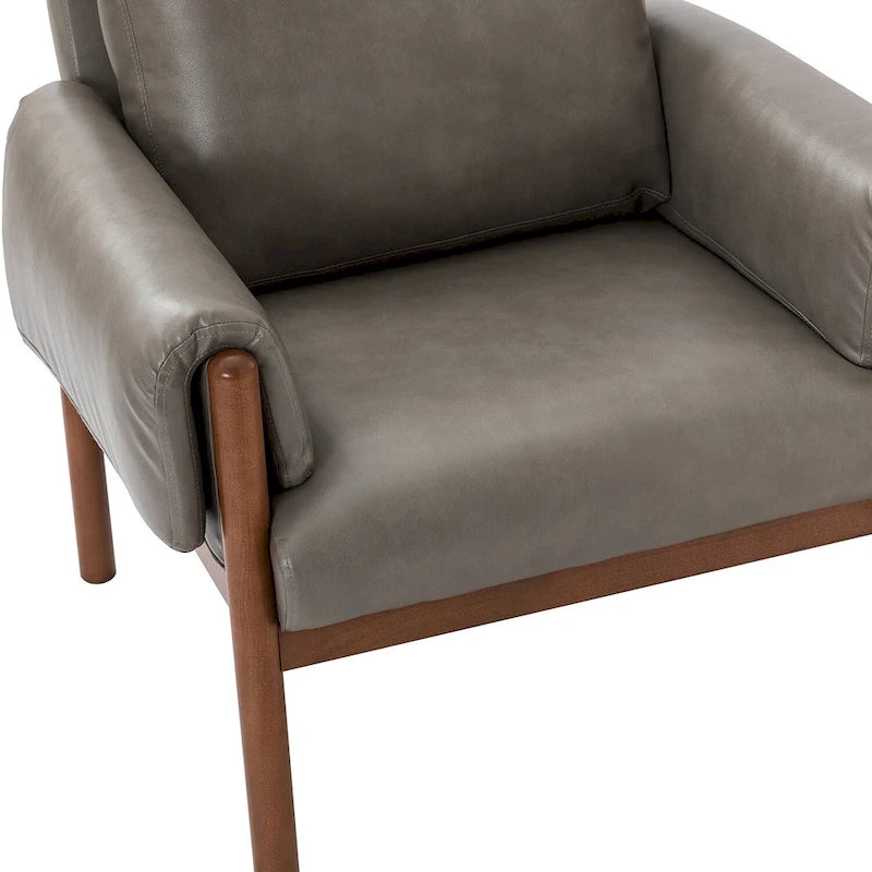 Poltrona da salotto Tiago Comfy Glossy con base in legno massello, set da 2