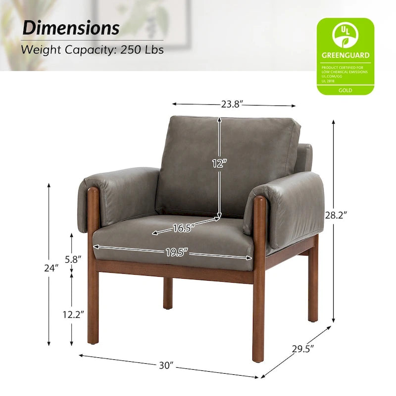 Poltrona da salotto Tiago Comfy Glossy con base in legno massello, set da 2