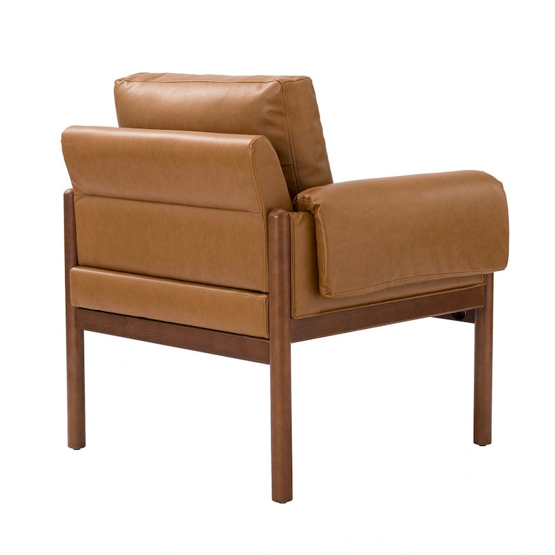 Poltrona da salotto Tiago Comfy Glossy con base in legno massello, set da 2