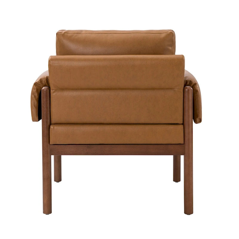 Poltrona da salotto Tiago Comfy Glossy con base in legno massello, set da 2