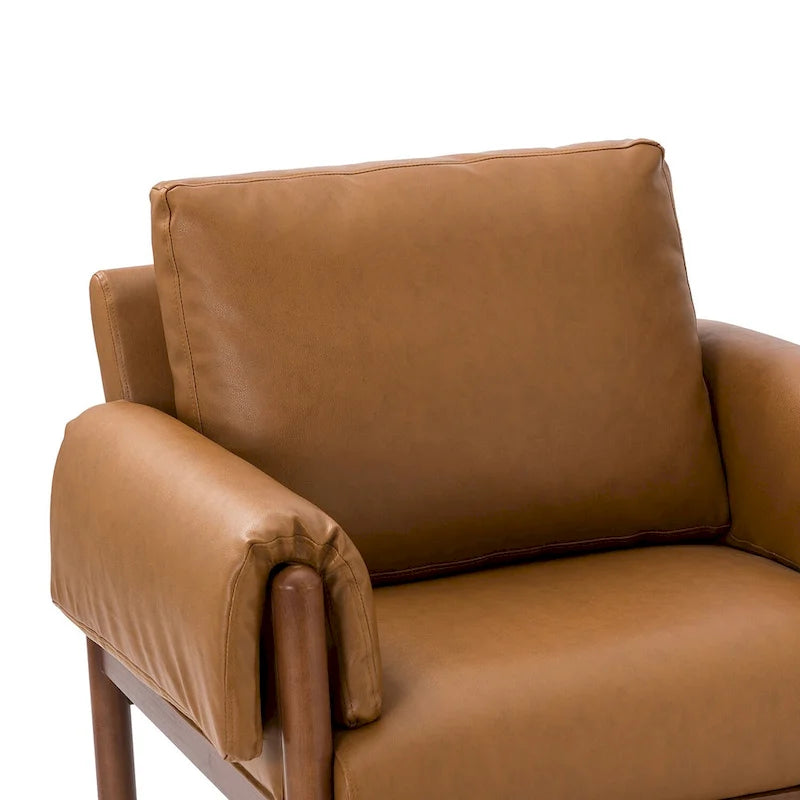Poltrona da salotto Tiago Comfy Glossy con base in legno massello, set da 2