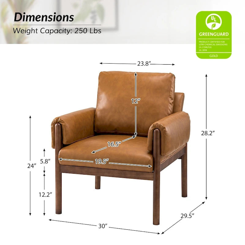 Poltrona da salotto Tiago Comfy Glossy con base in legno massello, set da 2