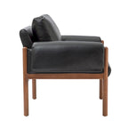 Poltrona da salotto Tiago Comfy Glossy con base in legno massello, set da 2