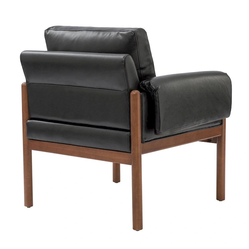 Poltrona da salotto Tiago Comfy Glossy con base in legno massello, set da 2