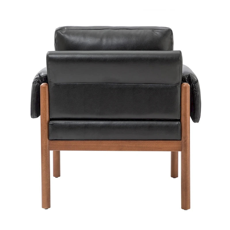 Poltrona da salotto Tiago Comfy Glossy con base in legno massello, set da 2