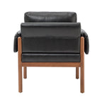 Poltrona da salotto Tiago Comfy Glossy con base in legno massello, set da 2