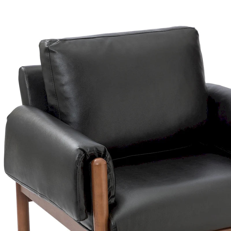 Poltrona da salotto Tiago Comfy Glossy con base in legno massello, set da 2