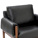 Poltrona da salotto Tiago Comfy Glossy con base in legno massello, set da 2