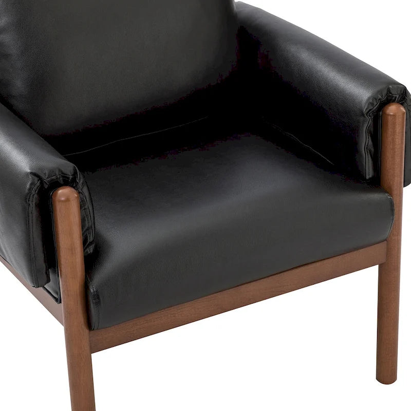 Poltrona da salotto Tiago Comfy Glossy con base in legno massello, set da 2