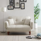 Divano letto multifunzionale con 2 cuscini in tessuto beige