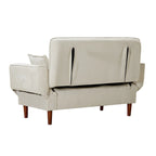 Divano letto multifunzionale con 2 cuscini in tessuto beige
