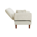 Divano letto multifunzionale con 2 cuscini in tessuto beige