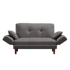 Divano letto multifunzionale con 2 cuscini in tessuto beige