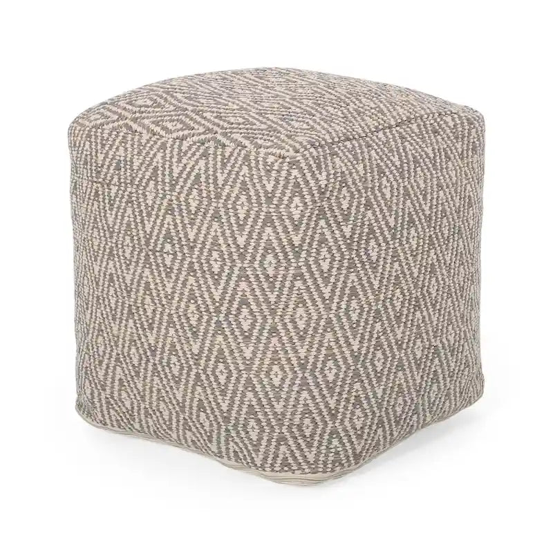 Pouf a cubo in cotone Boven, realizzato a mano, di Christopher Knight Home