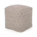 Pouf a cubo in cotone Boven, realizzato a mano, di Christopher Knight Home