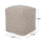Pouf a cubo in cotone Boven, realizzato a mano, di Christopher Knight Home