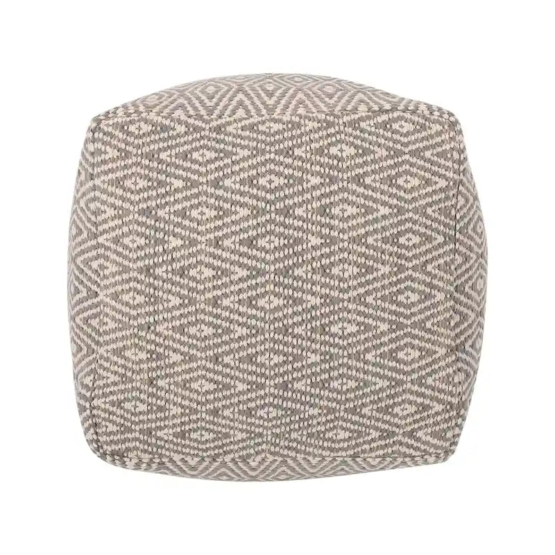 Pouf a cubo in cotone Boven, realizzato a mano, di Christopher Knight Home