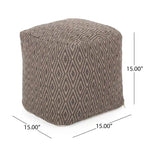 Pouf a cubo in cotone Boven, realizzato a mano, di Christopher Knight Home