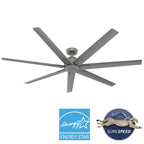 Ventilatore da soffitto per esterni a mulino a vento Downtown da 72" e controllo a parete - Adatto ad ambienti umidi - Industriale, moderno - ENERGY STAR!