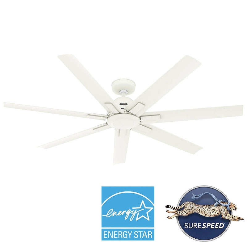 Ventilatore da soffitto per esterni a mulino a vento Downtown da 72" e controllo a parete - Adatto ad ambienti umidi - Industriale, moderno - ENERGY STAR!