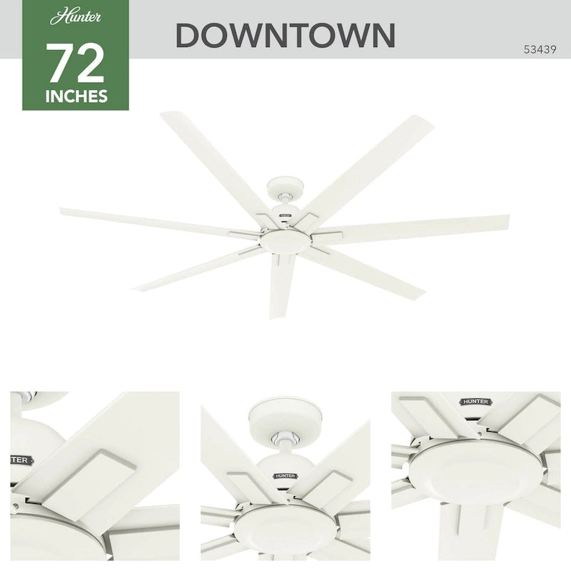Ventilatore da soffitto per esterni a mulino a vento Downtown da 72" e controllo a parete - Adatto ad ambienti umidi - Industriale, moderno - ENERGY STAR!