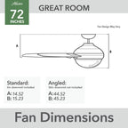 Ventilatore da soffitto per esterni a mulino a vento Downtown da 72" e controllo a parete - Adatto ad ambienti umidi - Industriale, moderno - ENERGY STAR!