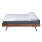 Struttura letto Sarita Mid-Century Modern in legno di frassino con finitura noce