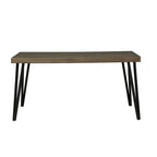 Tavolo rettangolare con gambe in legno, motivo Rustic Caramel di Horizons con lavorazione Sawmark Distressing – Grigio