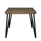 Tavolo rettangolare con gambe in legno, motivo Rustic Caramel di Horizons con lavorazione Sawmark Distressing – Grigio