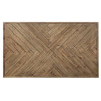 Tavolo rettangolare con gambe in legno, motivo Rustic Caramel di Horizons con lavorazione Sawmark Distressing – Grigio