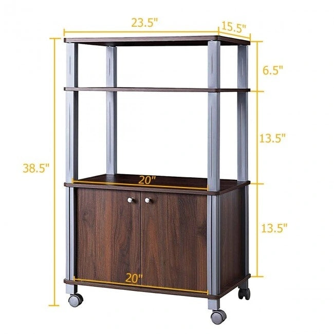 Supporto per microonde su ruote - 23,5 x 15,5 x 38,5 (L x P x A)