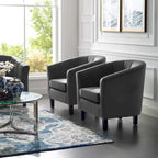 Poltrona Silver Orchid Streitmann in Velluto Trapuntato a Canali (Set di 2)