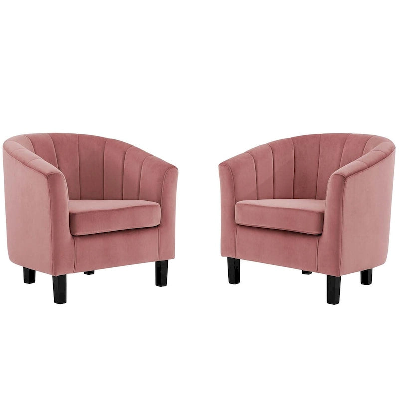 Poltrona Silver Orchid Streitmann in Velluto Trapuntato a Canali (Set di 2)