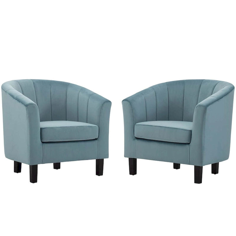 Poltrona Silver Orchid Streitmann in Velluto Trapuntato a Canali (Set di 2)