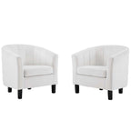 Poltrona Silver Orchid Streitmann in Velluto Trapuntato a Canali (Set di 2)