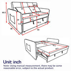 Divano matrimoniale versatile 3 in 1 in velluto con letto estraibile