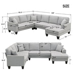 Divano componibile moderno in velluto oversize 89*89, grande, a L, imbottito per interni con doppi cuscini, grigio