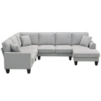 Divano componibile moderno in velluto oversize 89*89, grande, a L, imbottito per interni con doppi cuscini, grigio