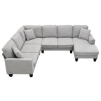 Divano componibile moderno in velluto oversize 89*89, grande, a L, imbottito per interni con doppi cuscini, grigio