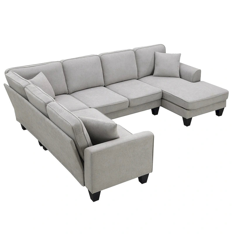 Divano componibile moderno in velluto oversize 89*89, grande, a L, imbottito per interni con doppi cuscini, grigio