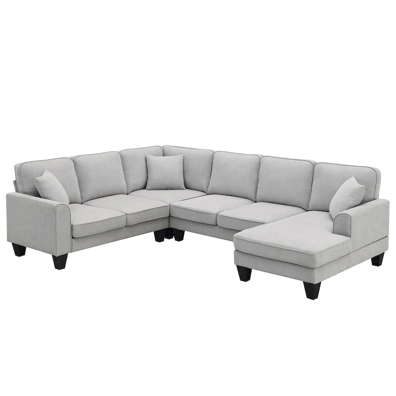 Divano componibile moderno in velluto oversize 89*89, grande, a L, imbottito per interni con doppi cuscini, grigio